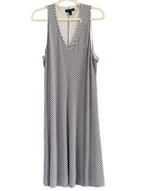 Banana Republic Black and White Striped Dress XL Tall